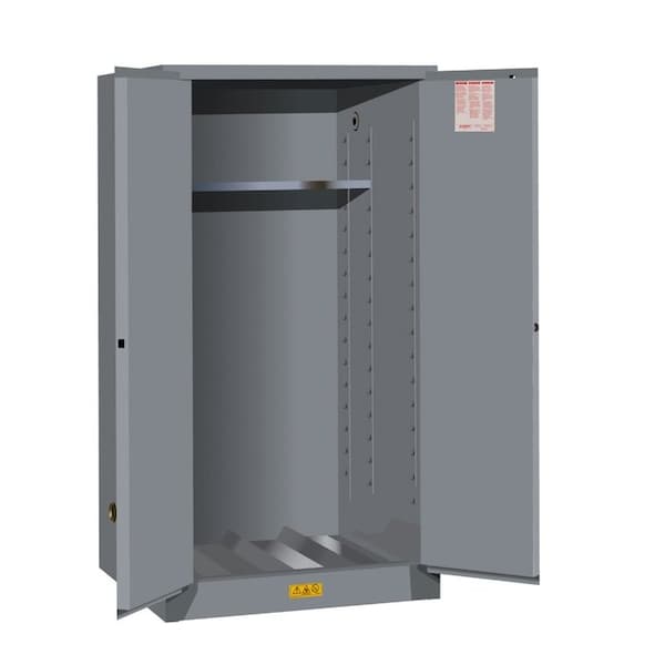 Justrite 55 gal, 1 Shelves, 18-Gauge CR Steel, 34 in W x 65 in H x 34 in D, Gray 896203 - main